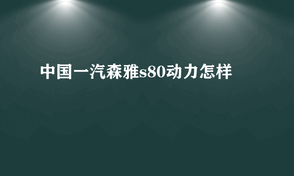 中国一汽森雅s80动力怎样