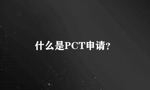 什么是PCT申请？