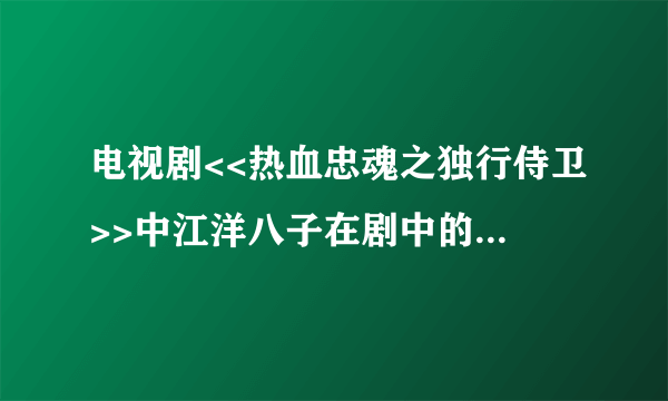 电视剧<<热血忠魂之独行侍卫>>中江洋八子在剧中的名字都叫什么啊?