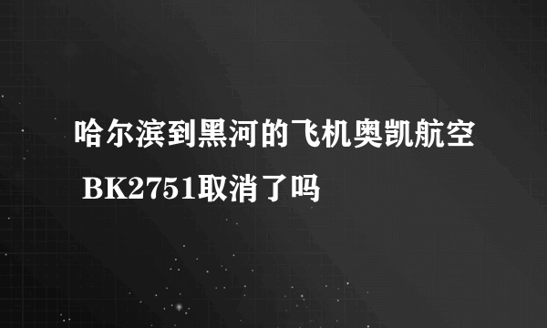 哈尔滨到黑河的飞机奥凯航空 BK2751取消了吗