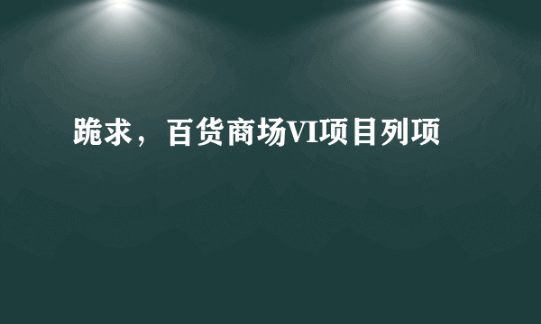 跪求，百货商场VI项目列项