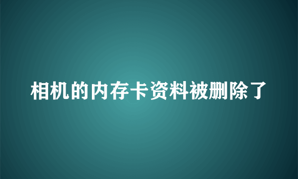 相机的内存卡资料被删除了