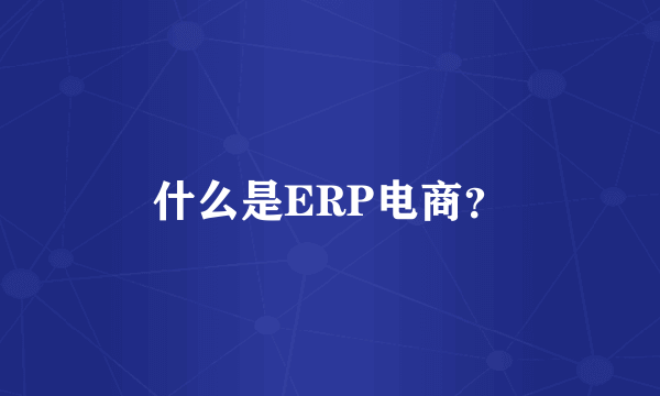 什么是ERP电商？