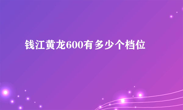 钱江黄龙600有多少个档位