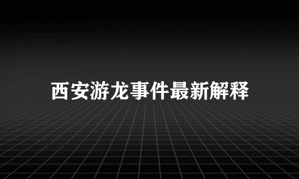 西安游龙事件最新解释