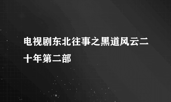 电视剧东北往事之黑道风云二十年第二部