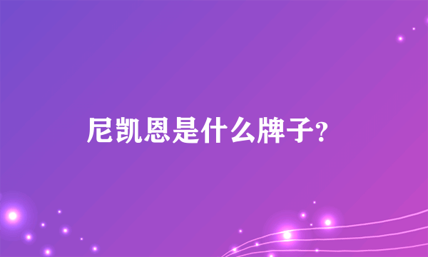 尼凯恩是什么牌子？