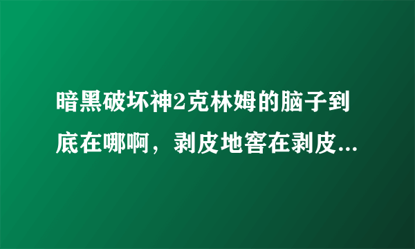 暗黑破坏神2克林姆的脑子到底在哪啊，剥皮地窖在剥皮森林吗。剥皮森林小站旁边有个，沼泽地洞，里面没有啊？