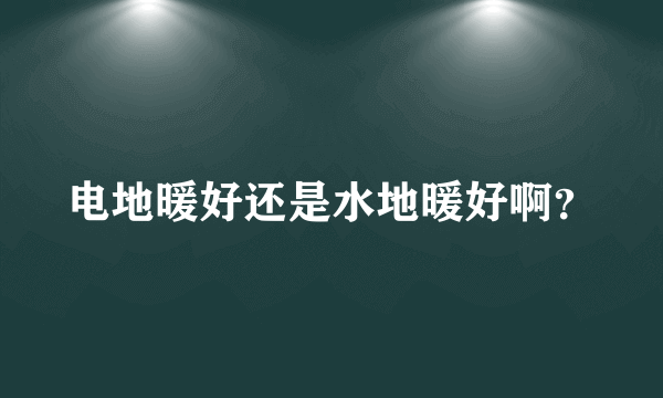 电地暖好还是水地暖好啊？