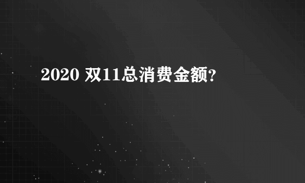 2020 双11总消费金额？