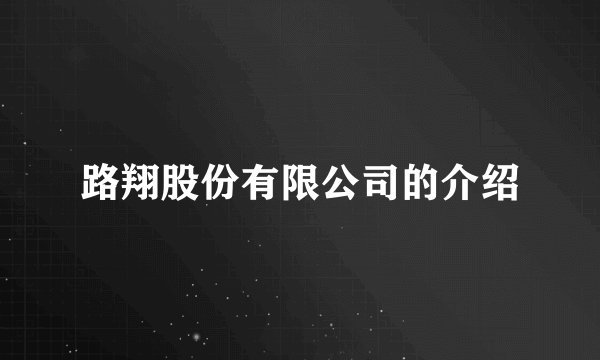 路翔股份有限公司的介绍