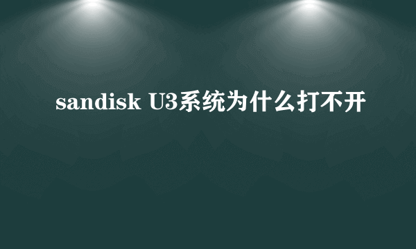 sandisk U3系统为什么打不开