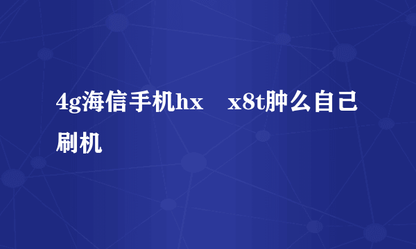 4g海信手机hx―x8t肿么自己刷机