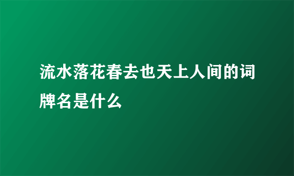 流水落花春去也天上人间的词牌名是什么