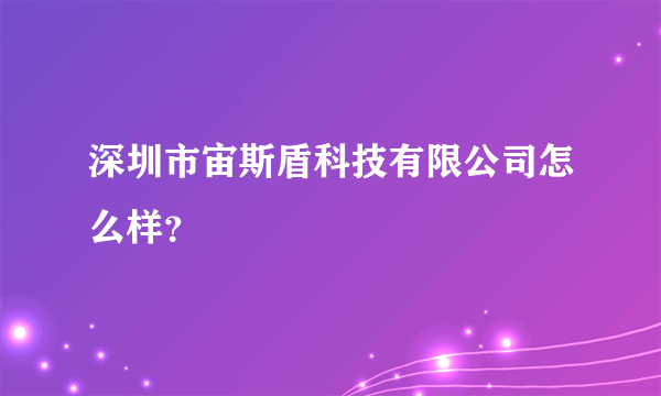 深圳市宙斯盾科技有限公司怎么样？