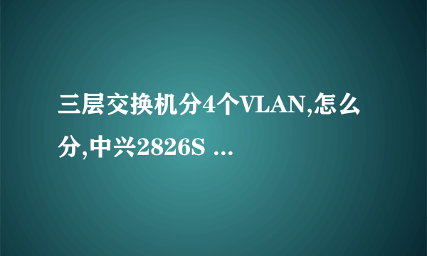 三层交换机分4个VLAN,怎么分,中兴2826S 不要百度的