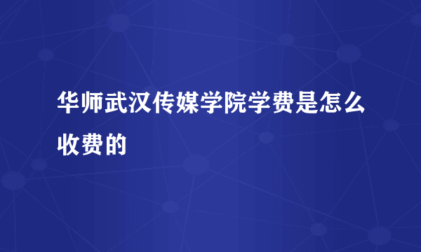 华师武汉传媒学院学费是怎么收费的