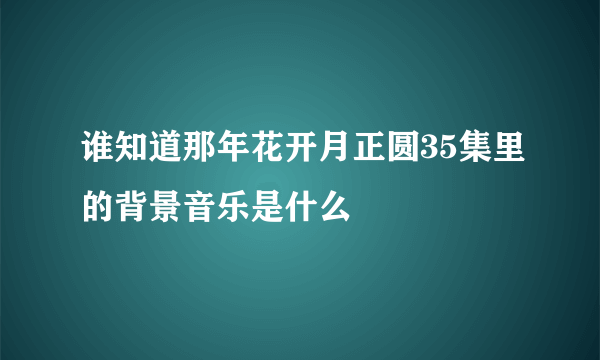 谁知道那年花开月正圆35集里的背景音乐是什么