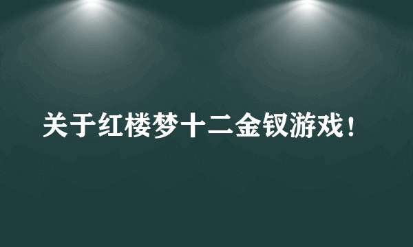 关于红楼梦十二金钗游戏！