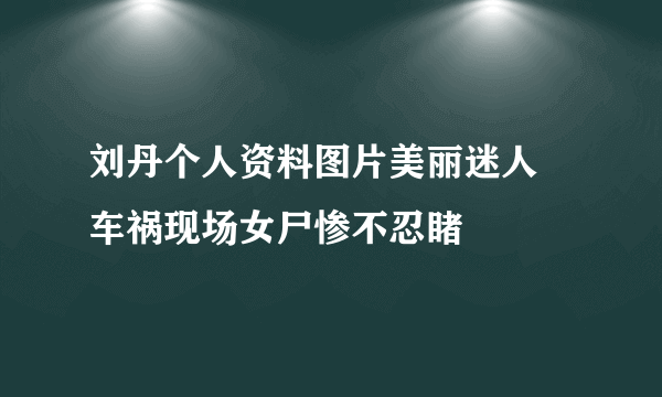 刘丹个人资料图片美丽迷人 车祸现场女尸惨不忍睹