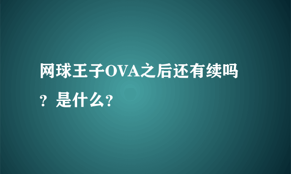 网球王子OVA之后还有续吗？是什么？