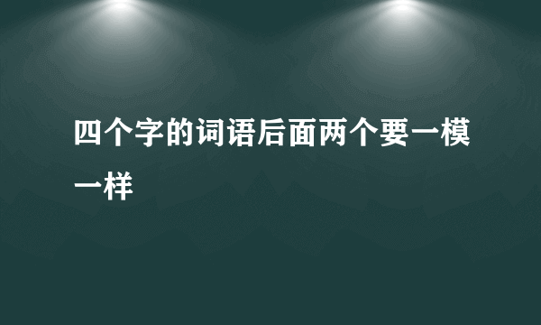 四个字的词语后面两个要一模一样