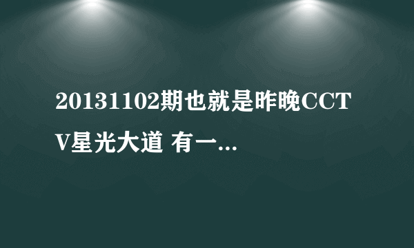 20131102期也就是昨晚CCTV星光大道 有一条英文歌？