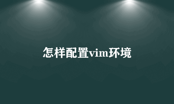 怎样配置vim环境