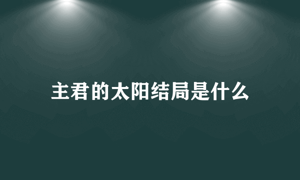 主君的太阳结局是什么