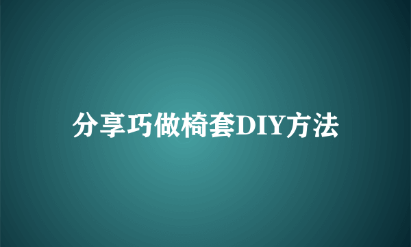 分享巧做椅套DIY方法