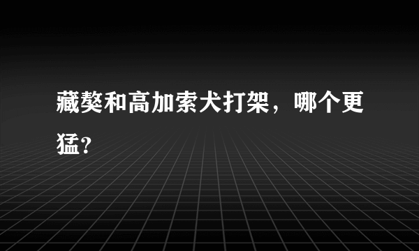 藏獒和高加索犬打架，哪个更猛？