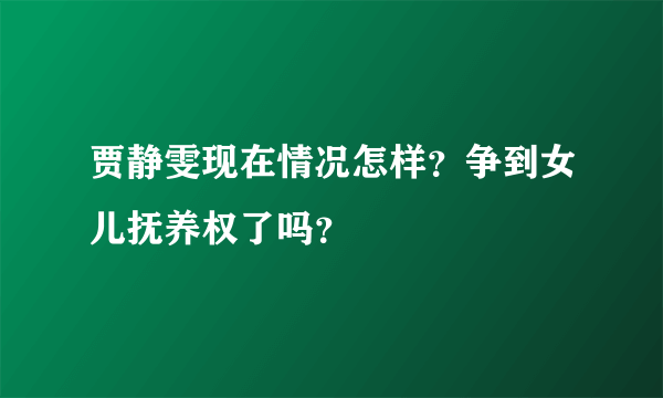 贾静雯现在情况怎样？争到女儿抚养权了吗？