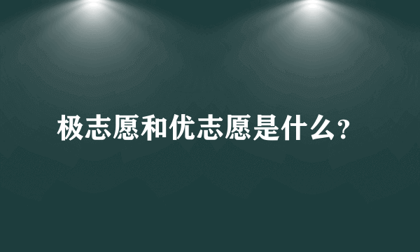 极志愿和优志愿是什么？