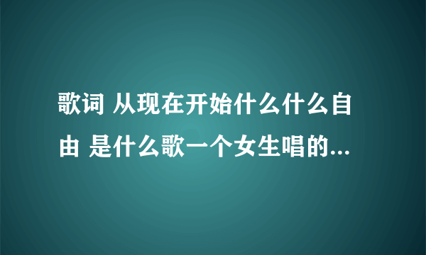 歌词 从现在开始什么什么自由 是什么歌一个女生唱的dj很好听