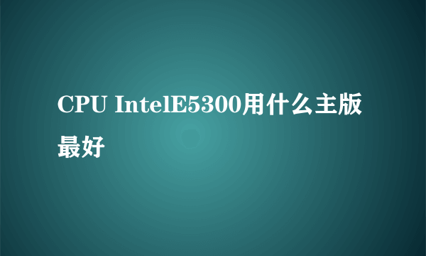 CPU IntelE5300用什么主版最好