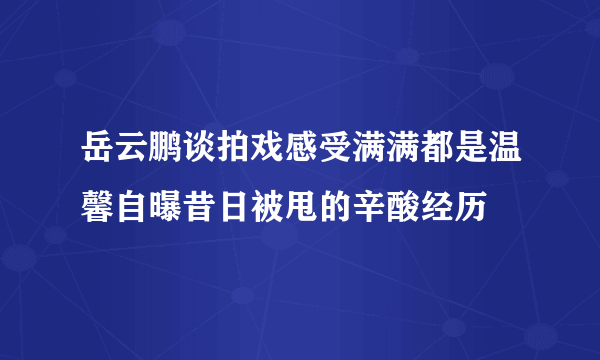 岳云鹏谈拍戏感受满满都是温馨自曝昔日被甩的辛酸经历