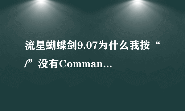 流星蝴蝶剑9.07为什么我按“/”没有Command或输入指令？