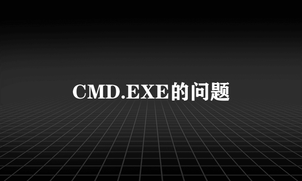 CMD.EXE的问题