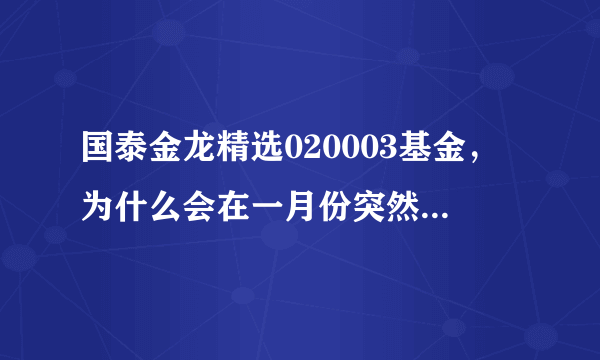 国泰金龙精选020003基金，为什么会在一月份突然跌下去那么多呢？后期走势如何?定投的风险大吗？