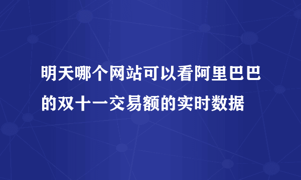 明天哪个网站可以看阿里巴巴的双十一交易额的实时数据