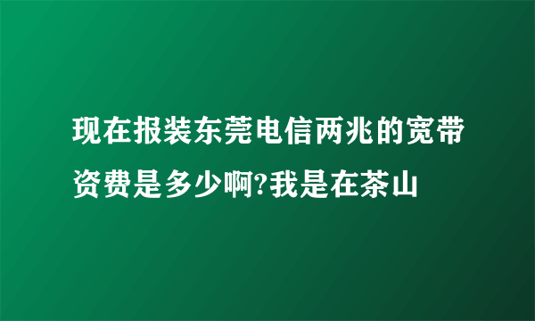 现在报装东莞电信两兆的宽带资费是多少啊?我是在茶山