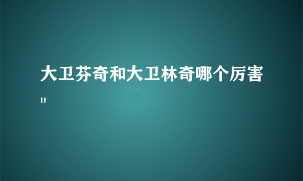 大卫芬奇和大卫林奇哪个厉害