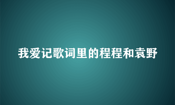 我爱记歌词里的程程和袁野