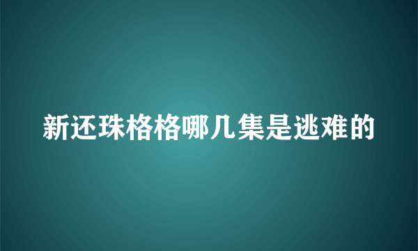 新还珠格格哪几集是逃难的