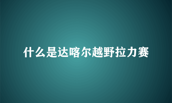 什么是达喀尔越野拉力赛