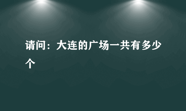 请问：大连的广场一共有多少个