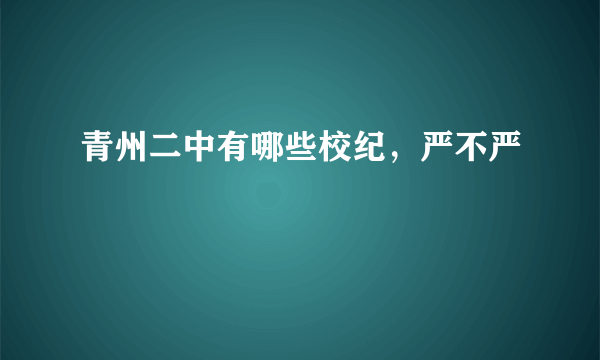 青州二中有哪些校纪，严不严