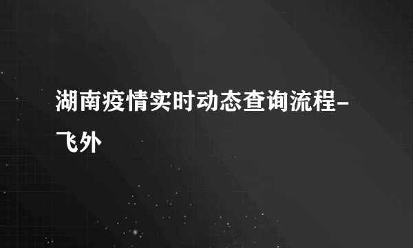 湖南疫情实时动态查询流程-飞外