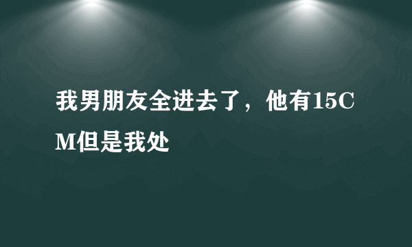 我男朋友全进去了，他有15CM但是我处