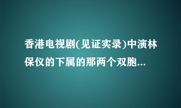 香港电视剧(见证实录)中演林保仪的下属的那两个双胞胎兄弟的演员叫什么呀还有演林保仪的弟弟的演员叫什么